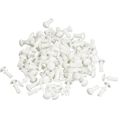100pcs attaches Nylon blanc Fix Rivet 3,4-4,3mm épaisseur bord