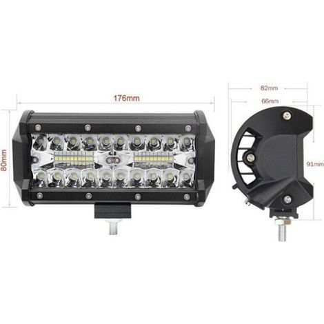 Phare de travail LED étanche - - 300W - 7'' - IP67 - 27,000lm - 12V-24V - 6000K-6500K - 2 pièces (1/4)