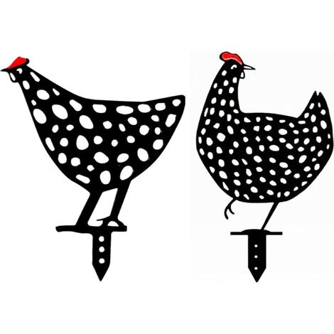 Poule de Jardin Décoration,2 Pièces Art De La Cour De Poulet,Statue de Coq de Cour,Décoration de Jardin Exquise,Les Statues d'art de Cour Conviennent aux Cours, Jardins, Chemins,Pelouse (1/5)