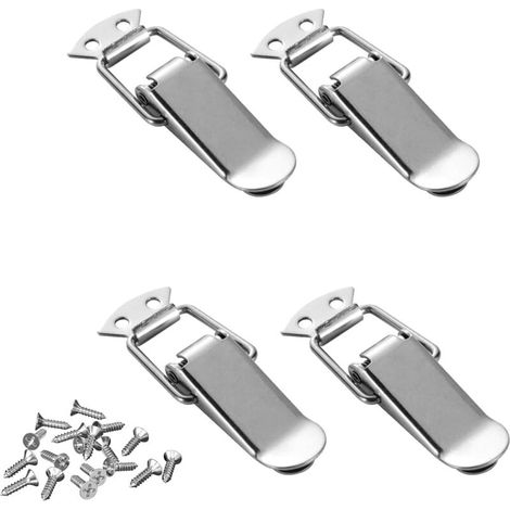 Lot de 4 fermetures à cliquet en acier inoxydable pour portes, fenêtres, armoires et couvercles de boîte (1/4)