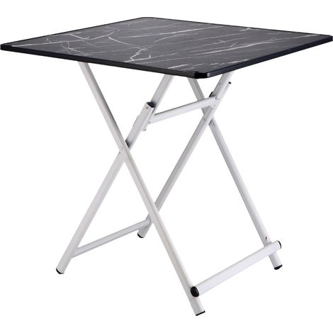 Regalo Italiano Tavolino Pieghevole in MDF e Ferro 70 x 70 Cm H 71 Cm – Tavolo Salvaspazio Multiuso per Casa e Cucina
