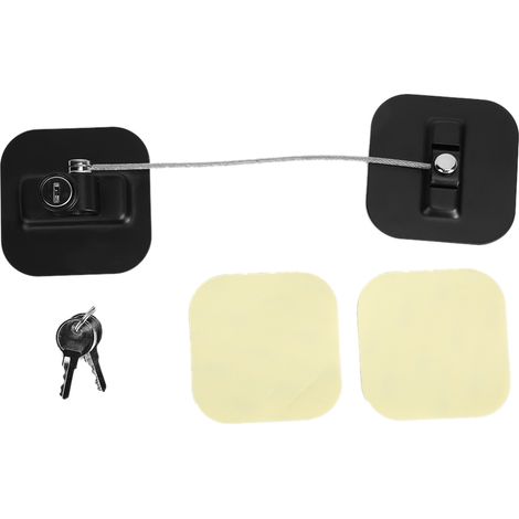 Ortviai Système de sécurité pour réfrigérateur, placard et armoire carré noir ABS à clé (1/3)
