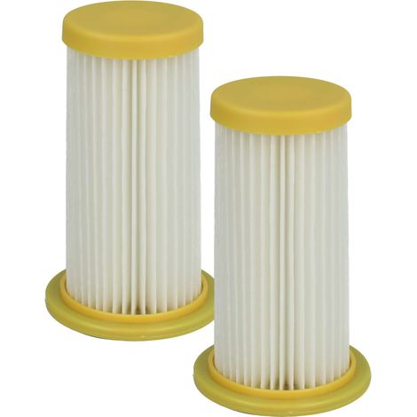 vhbw 2x filtro a pieghe piatte compatibile con Philips FC8280/01 HomeCare, FC8284/01 HomeCare, FC8282/01 1600W aspiratore - bianco / giallo