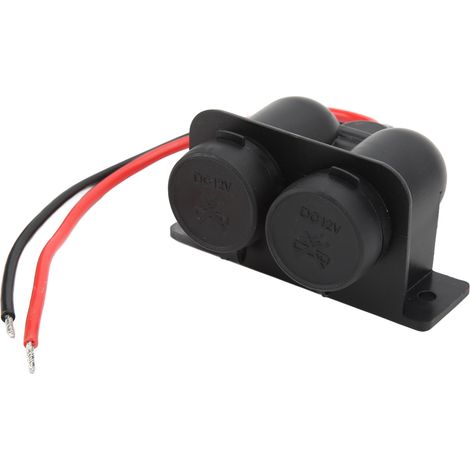 Prise allume-cigare double 12V 120W 10A avec câble 20cm pour voiture, bateau, camion, quad, camping-car (1/5)