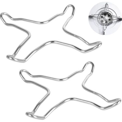 2 Pièces Universel Support pour Cuisinière, Réducteurs de Gaz en Acier Inoxydable Adaptateur Wok Gaz Bague Réducteur de Gaz en Acier Inoxydable pour cafetière Pot, Gaz Poêle Accessoires (1/5)