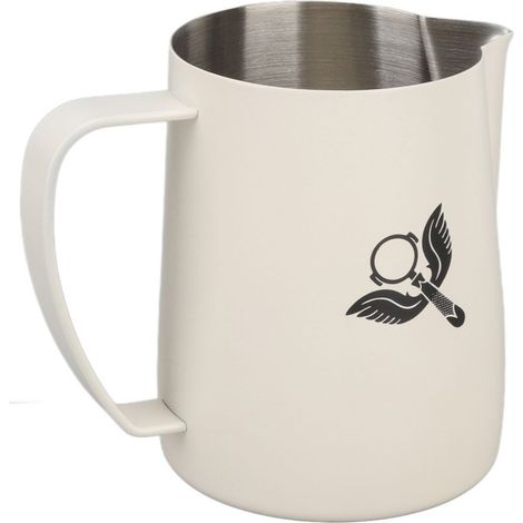 Verseuse à lait anti-déversement en acier inoxydable 304 avec bec verseur, 600ml blanche pour café (1/5)