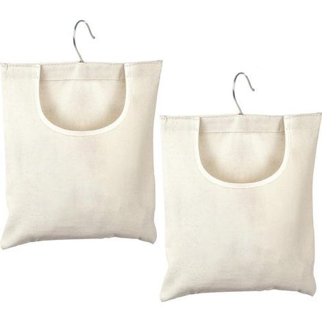 [JAMAIS UTILISÉ] Lot de 2 sacs à pinces à linge, 32 x 27 cm, pour 100 pinces à linge, à suspendre et réutilisables pour chaussettes et sous-vêtements (1/3)