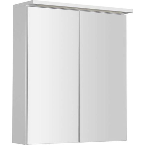 Aqualine KAWA - Armario con espejo e iluminación LED, 60x70x22 cm, blanco WGL60S (1/5)