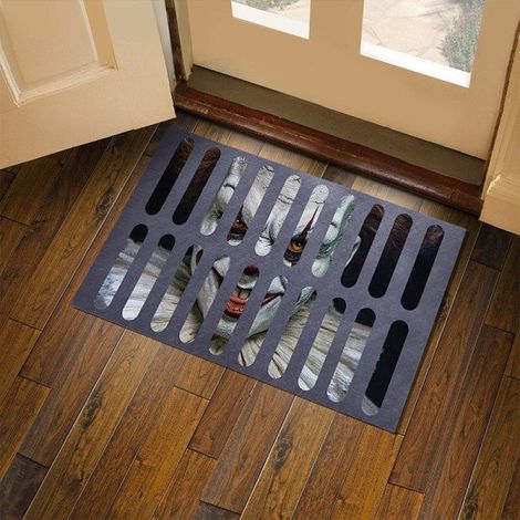 Tapis de salle de bain RU-Piège à Clown, tapis d'Halloween, illusion 3D, format A3, 50×80 cm (1/5)