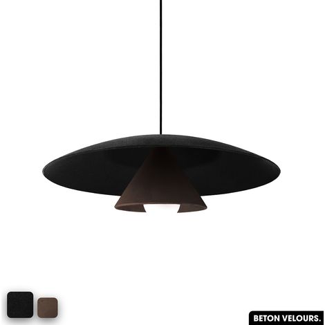 Lampe de suspension en béton velours - OLEMI VELVET CONCRETE NOIR - CHOCOLAT (1/3)