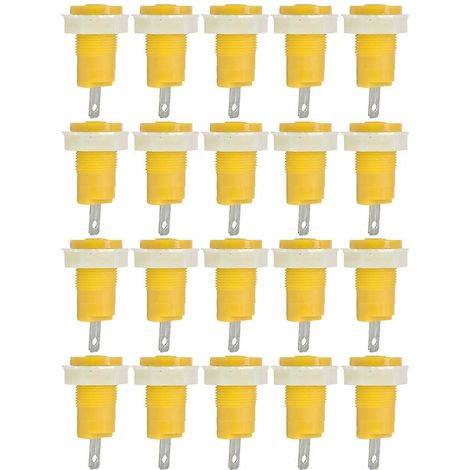 20 Stück Bananenstecker-Anschlussklemmen-Adapter aus Messing, sichere Schweißausführung, Erdungsanschluss 4 mm 402 1 kV 32 AY