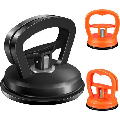 Kit di riparazione ammaccature auto con ventose potenti, 3 pezzi, per superfici auto, vetro e piastrelle (1 grande nera + 2 piccole arancioni) (1/5)