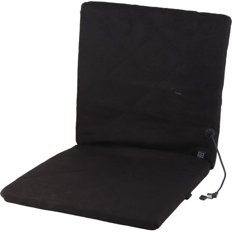 Coussin chauffant électrique pliable pour siège de stade, avec dossier, idéal pour le camping, la pêche et la chasse (noir).