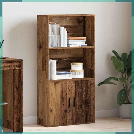 Bibliothèque - 860425 - vieux bois - 60 x 24 x 120 cm - bois d'ingénierie (1/5)