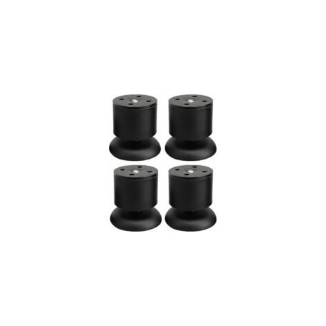 Lot de 4 Pieds Noir - 6cm de Meuble Réglable Pieds de Table en Acier Inoxydable avec Tapis en Caoutchouc et Vis (1/5)