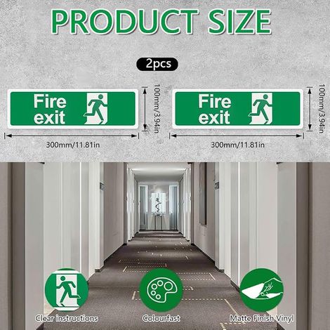 Emergency Exit Signs for Doors (1/4)