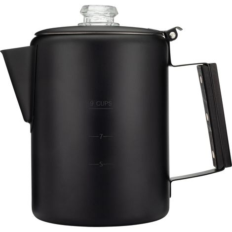 Percolateur Cafetière – Cafetière de camping, percolateur à café – Acier inoxydable pur, sans aluminium ou plastique (9 tasses) (1/5)