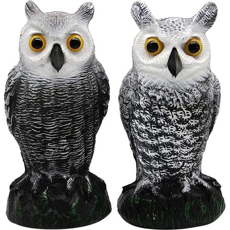 2pièces Hibou De Jardin Décoratif De Simulation Artisanat De Jardin Joli Hibou Décoration De Cour Extérieure (1/5)
