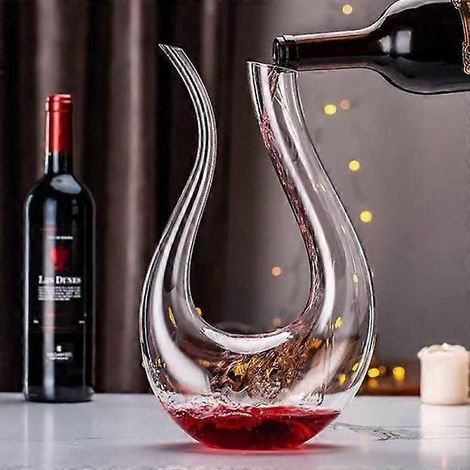 Coffret cadeau carafe à vin en cristal en forme de U, carafe cygne (1/5)