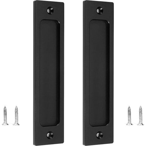 Lot de 2 poignées carrées en zinc pour portes placard (1/5)