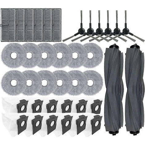 Pièces de rechange pour aspirateurs Dreame L10s Pro Ultra Heat / X30 Ultra / X30 Pro : brosse principale, brosse latérale, sac à poussière, filtre et chiffon de nettoyage. (1/5)
