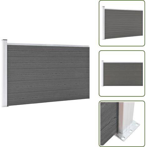 Gartenzaun WPC 175x105 cm Grau - Gartenzaun - WPC Zaun - Holzlook Zaun - Wetterfest - Robust (1/5)