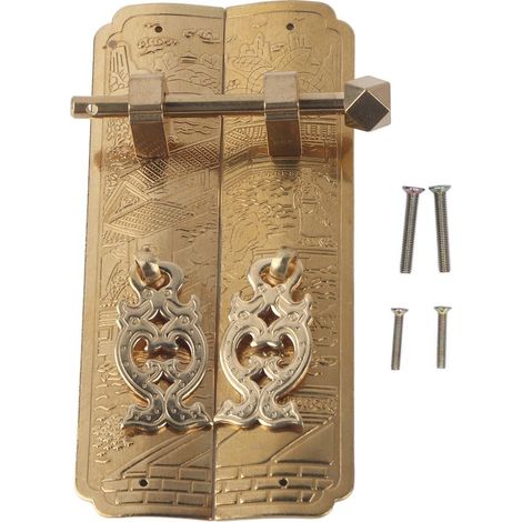 Poignée De Placard - Cuivre - Motif Oriental En Relief - Pour Armoires Et Dressoirs - 2 Pièces (1/5)