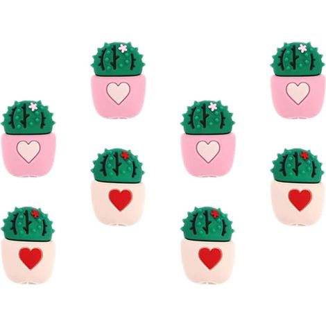 Protecteur de Câble Chargeur Adorable en PVC Forme Cactus, Lot de 8 Pièces, Durabilité pour Prévenir Les Dommages, pour Protéger Câbles et Cordons la Maison (1/5)