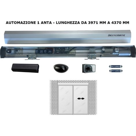 Automazione Porta Scorrevole Automatica 1 Anta Fino A 4370 Mm 24v Per Hotel