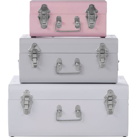 Premier Housewares Set of 3 Assorted Colors Storage Trunks (1/5)