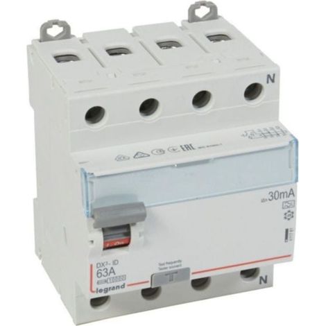 Interruttore differenziale Legrand DX³ 4P 30mA 63A Tipo A 4 moduli - LEG411761