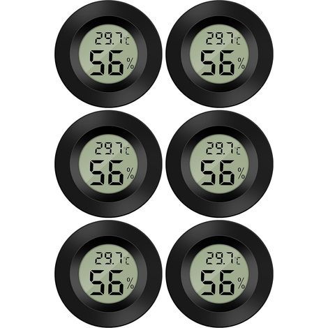 Set of 3 mini LCD digital thermometers and hygrometers for office, kitchen, cigar humidor, incubator, reptiles