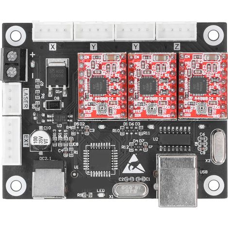 Carte mère CNC Laser 3 axes avec interface USB, contrôleur de gravure pour machine de découpe, planche électronique pour graveur bois, métal et acrylique (1/5)