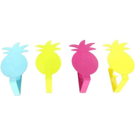 Lot de 4 pinces à nappe en métal, en forme d'ananas, pour la maison, la cuisine et le restaurant (couleur aléatoire). (1/3)