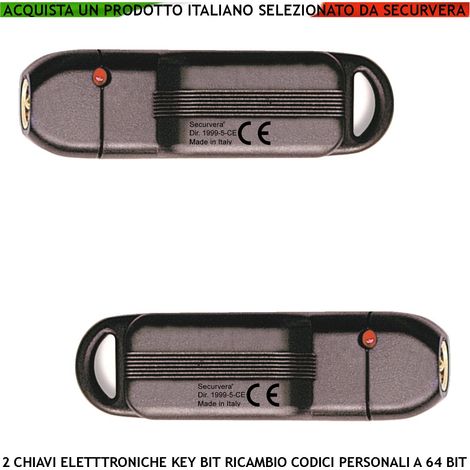 DDK Chiavi Elettroniche Dallas 2 Pezzi 64 Bit KeyBit Contatto Dorato Sfioramento Codice Sicurezza Denver Univoco su 3 Miliardi di Combinazioni Binarie Led Rosso Conferma Attivazione Ascensore Allarme (1/4)
