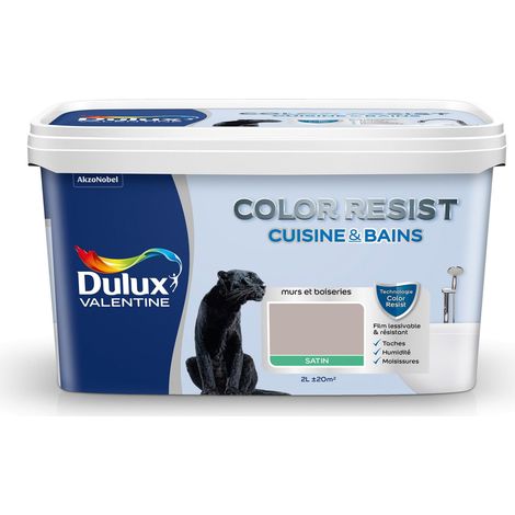 Peinture Color Resist Cuisine & Bains Satin Marron Glacé 2 L - Dulux Valentine