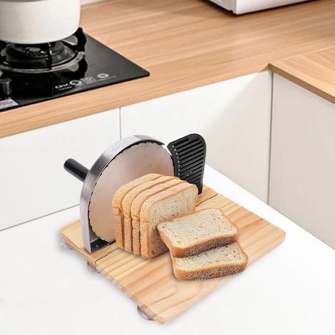 Tagliapane manuale con spessore regolabile e base a ventosa per cucina, casa, ristorante, bar (1/4)