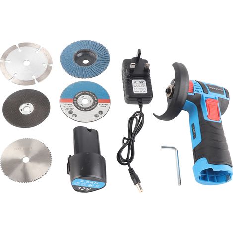 Meuleuse d'angle sans fil portative, outil électrique mini rechargeable sans balais, 100‑240V avec prise UK (1/5)