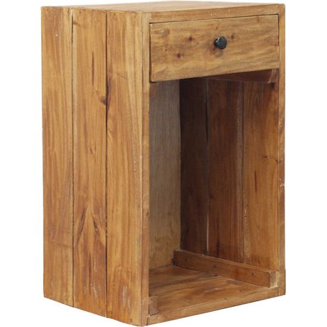 Mobiletto comodino in legno riciclato fisso 35x30x55 cm