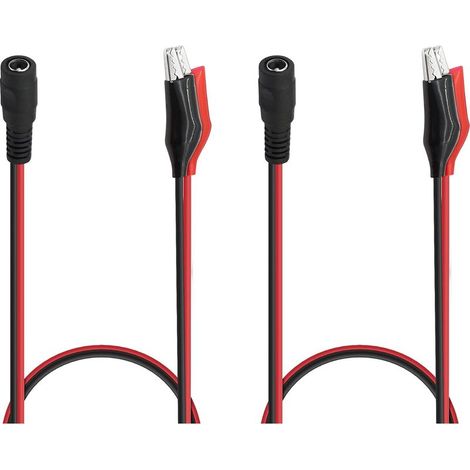 Lot de 2 câbles d'alimentation CC femelle vers pince crocodile 50 cm/19,7 pouces 2,1 mm x 5,5 mm Câble d'alimentation 12 V CC femelle vers pince crocodile (1/5)