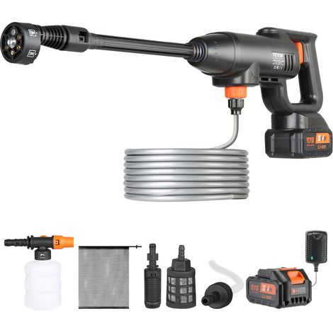 Nettoyeur Haute Pression sur Batterie sans Fil 21 V Nettoyeur Haute Puissance Portable 580 PSI 40 bar Laveuse Électrique 4 L/min Batterie 4,0 Ah Chargeur pour Nettoyage Terrasse Jardin Voiture (1/5)