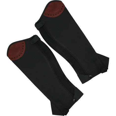 Set aus 2 Leder-Halbchaps zum Reiten, Beinschutz für Erwachsene (L) (1/5)