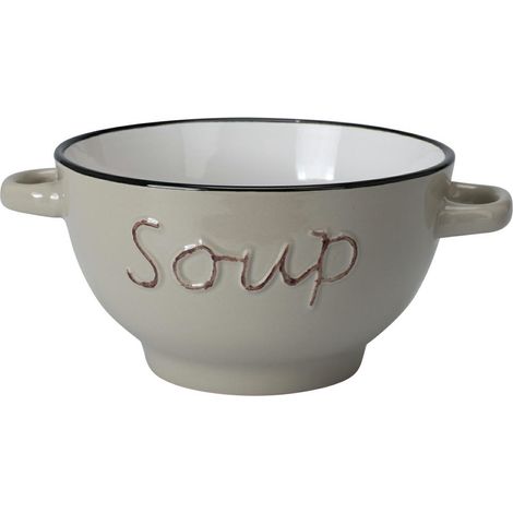 Suppenschüssel aus Steingut, 650 ml, beige (1/3)