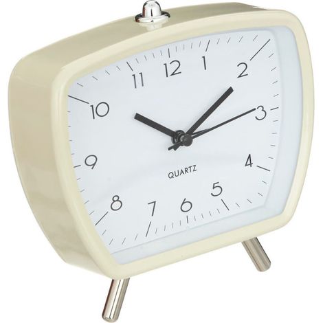 Réveil Rétro Design "Cathy" 14cm Ivoire