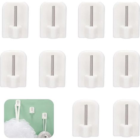 10 piezas de ganchos autoadhesivos para cortinas - Angulados - Autoadhesivos - Gancho para cortinas - Gancho. (1/5)