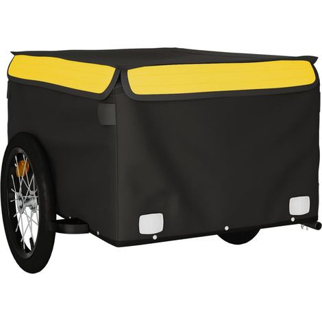 Remorque chariot transport de vélo 45 kg fer jaune (1/5)