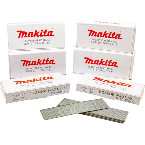 5000 Nägel 40mm Mann Kopf Mini Brads 18 Ga verzinkt, für Druckluftnagler (DBN500, SKN12, NT45A, IM50) - MAKITA - F-31931