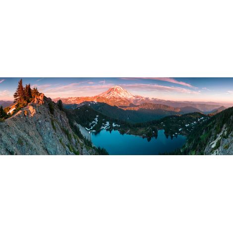 Tableau sur toile vue de montagnes 30x97 cm - Impression sur Toile Murale Décorative - Image imprimée en HD sur Toile - Toile sur Châssis en Bois FSC - Fabriqué en France (1/5)