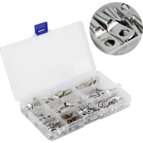 Lot de 90 cosses à souder en cuivre étamé pour câbles de batterie, connecteurs à œillet pour voiture, bateau et marine (1/5)