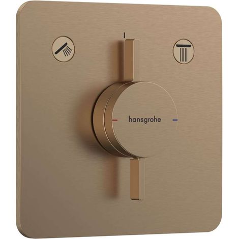 Hansgrohe DuoTurn Q - Grifo empotrado para 2 aparatos, bronce cepillado 75414140